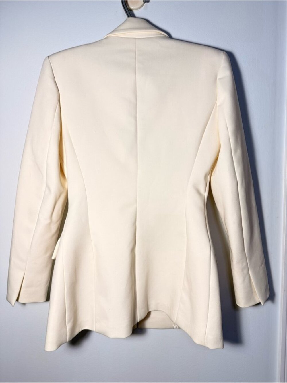 ZARA Off-White Single-Button Tailored Blazer size S - Picture 5 of 9